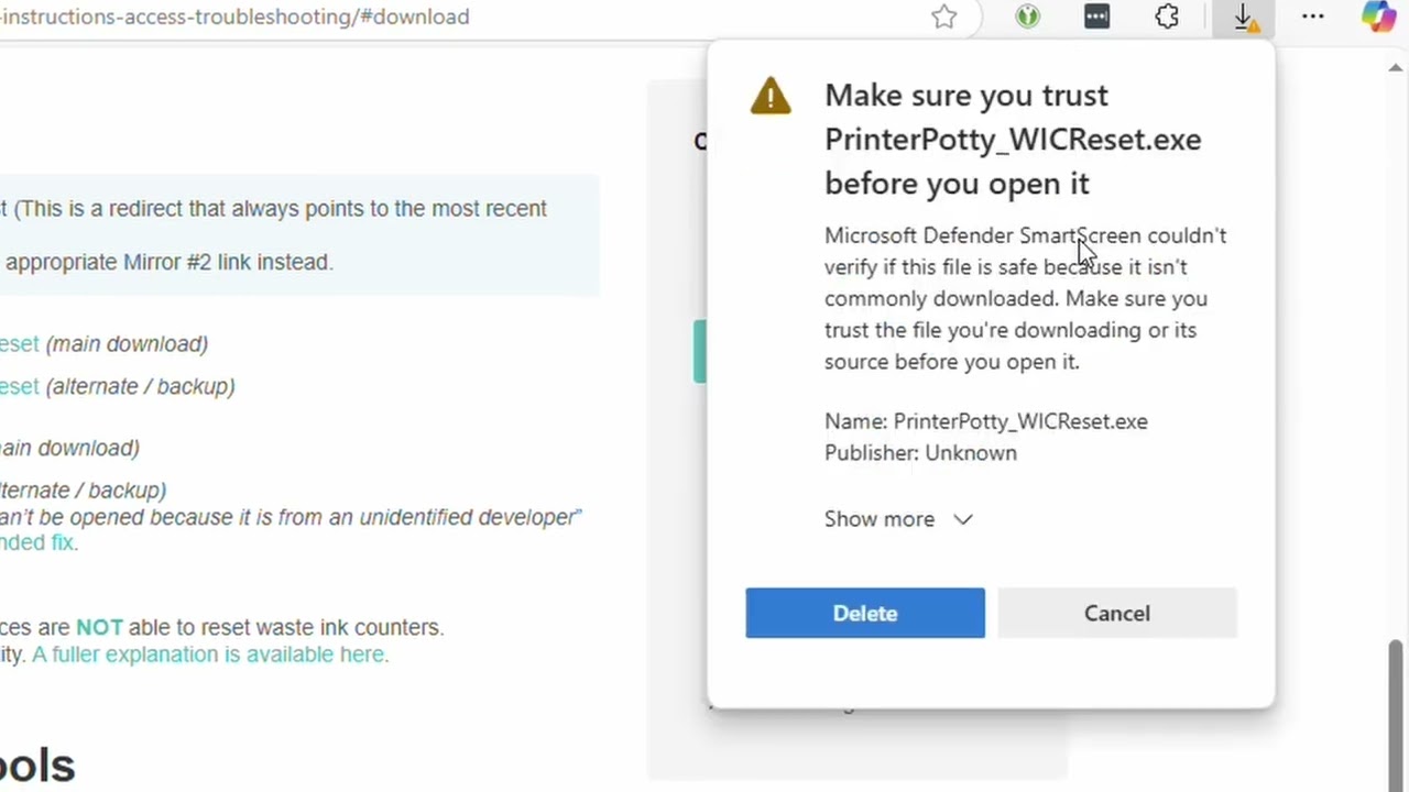 App not commonly downloaded (Win10, Edge) WICReset : How to...