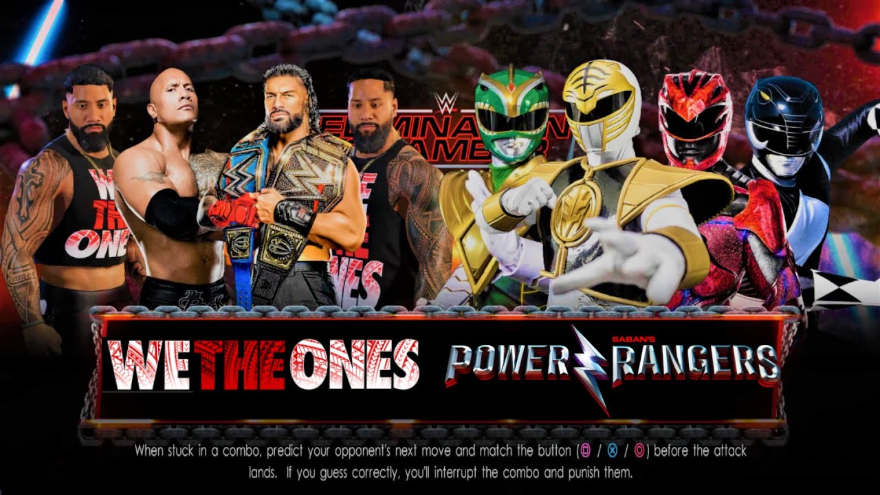 The Bloodline & The Rock vs. Power Rangers | Tag Team ELIMINATION Match | WWE 2K22