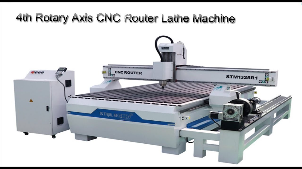 4th Rotary Axis CNC Router Lathe Machine