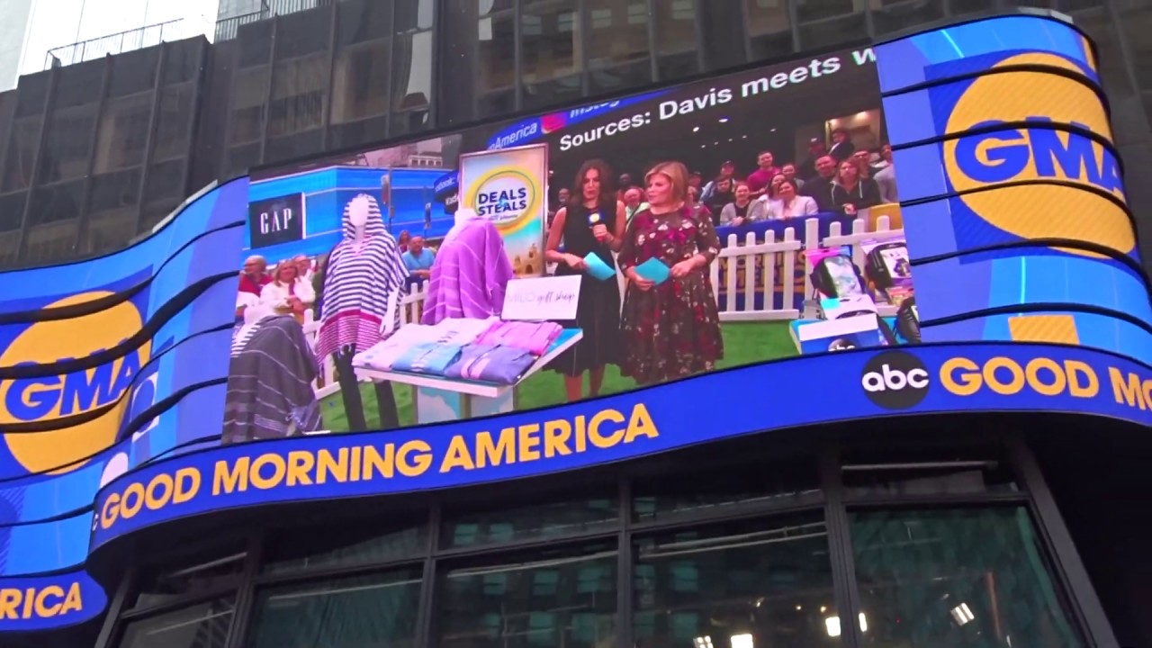 ABC Good Morning America GMA filming outside in Times Square, New York City