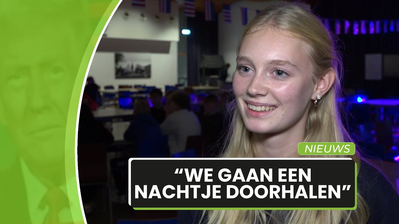 Leerlingen Almende College Silvolde halen nacht door voor Amerikaanse verkiezingen