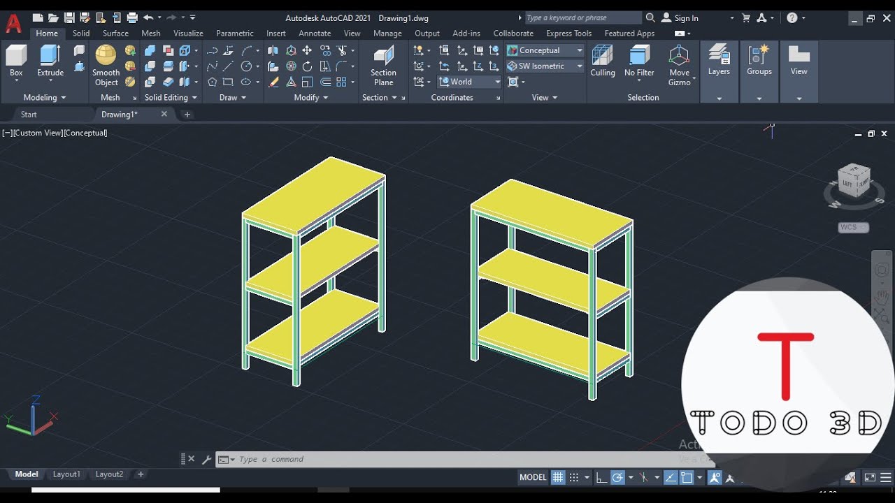 Curso de AutoCAD 3D: Práctica de modelado de mobiliario para principiantes