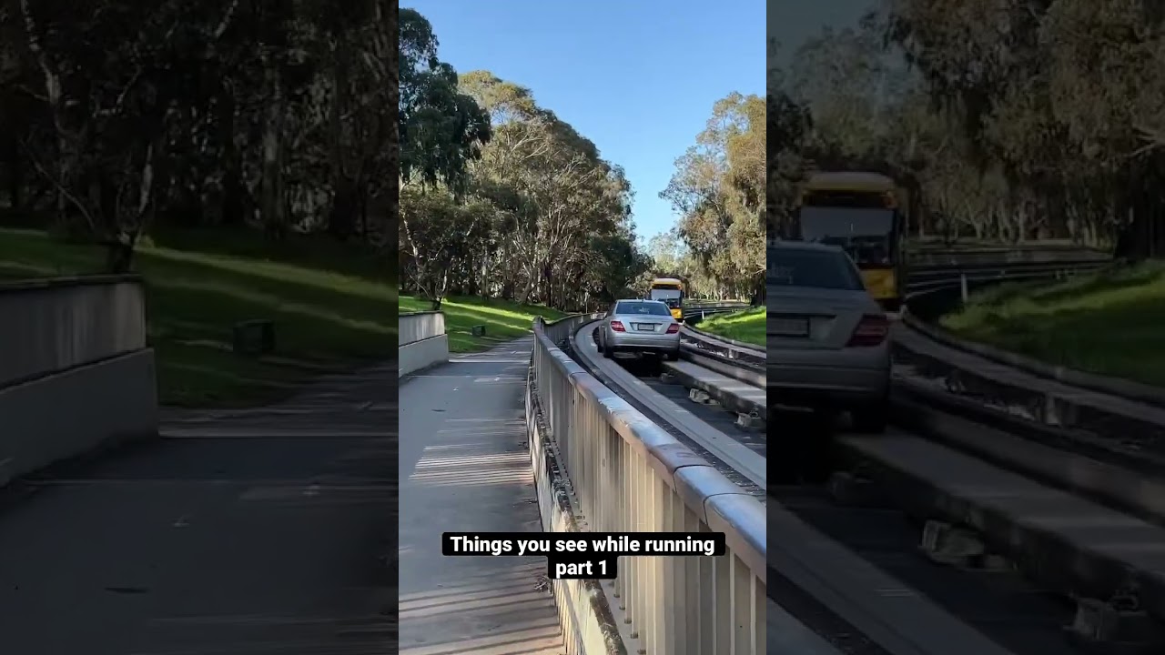 Things you see while running part 1 - Car on the Adelaide Obahn