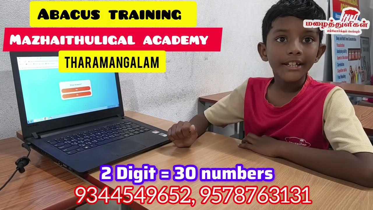 2digit 30 numbers,Mind Calculations, Mazhaithuligal Academy, Tharamangalam. Level-5