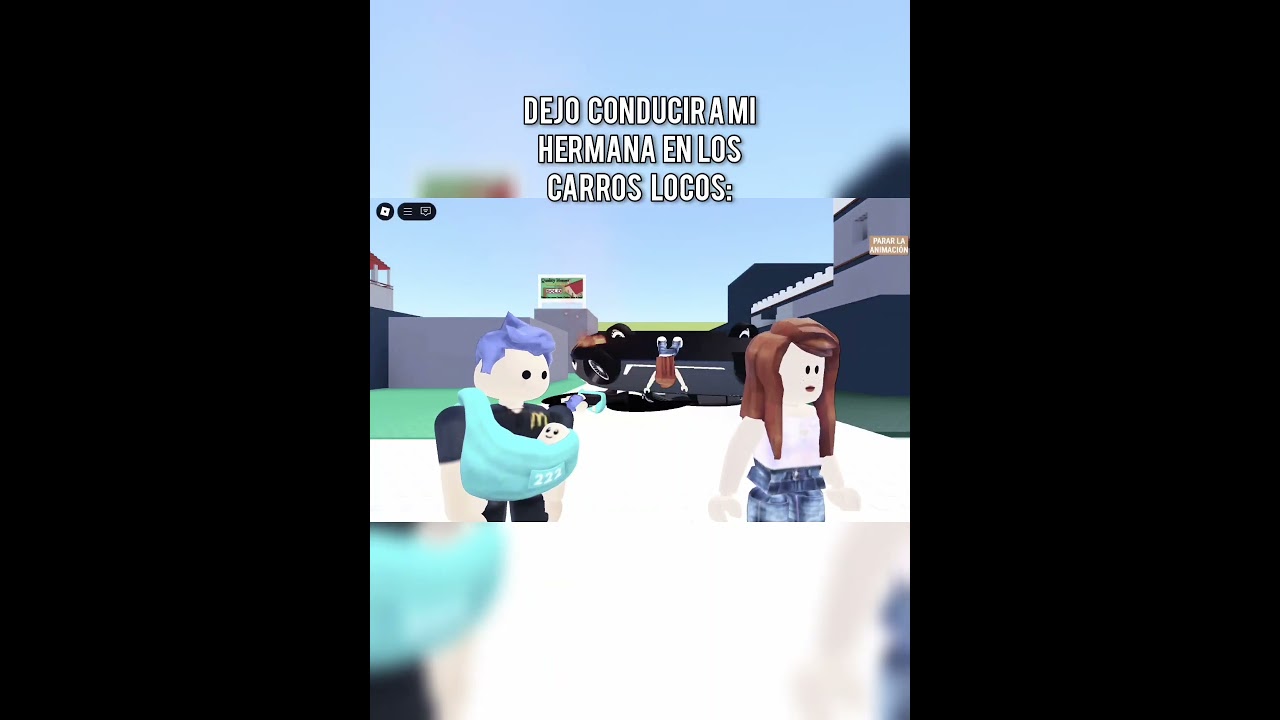 Mi hermana conduce a en carros locos: #shorts #roblox