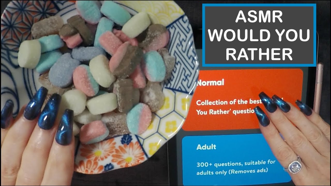 ASMR Swedish Candy & Would You Rather on iPad | Whispered Glass Tapping