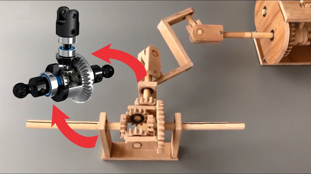 VEJA DIFERENCIAL AUTOMOTIVO FEITO DE MADEIRA -  DIY DIFFERENCIAL FROM PLYWOOD
