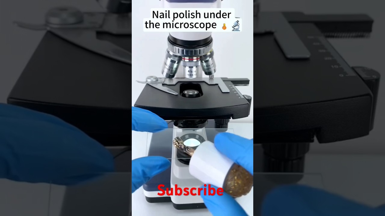 Nail polish under microscope #shortsviral #1k @NewIndianera @PhysicsWallah @12thsciencenotes