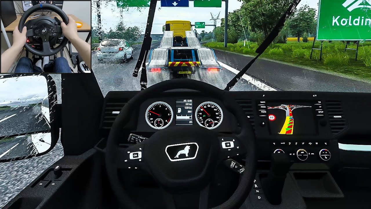 Euro Truck Simulator 2 - MAN TGE 3.140 | Rain Drive [Steering Wheel Gameplay]