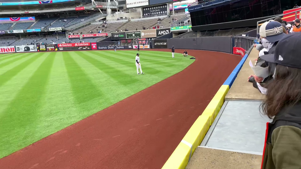 Gerrit Cole pregame warm ups (Opening Day 2021) at Yankee stadium