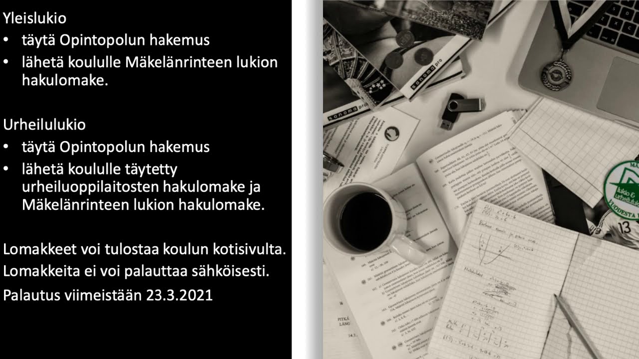 Perustiedot pisteytyksestä haettaessa urheilulukioon