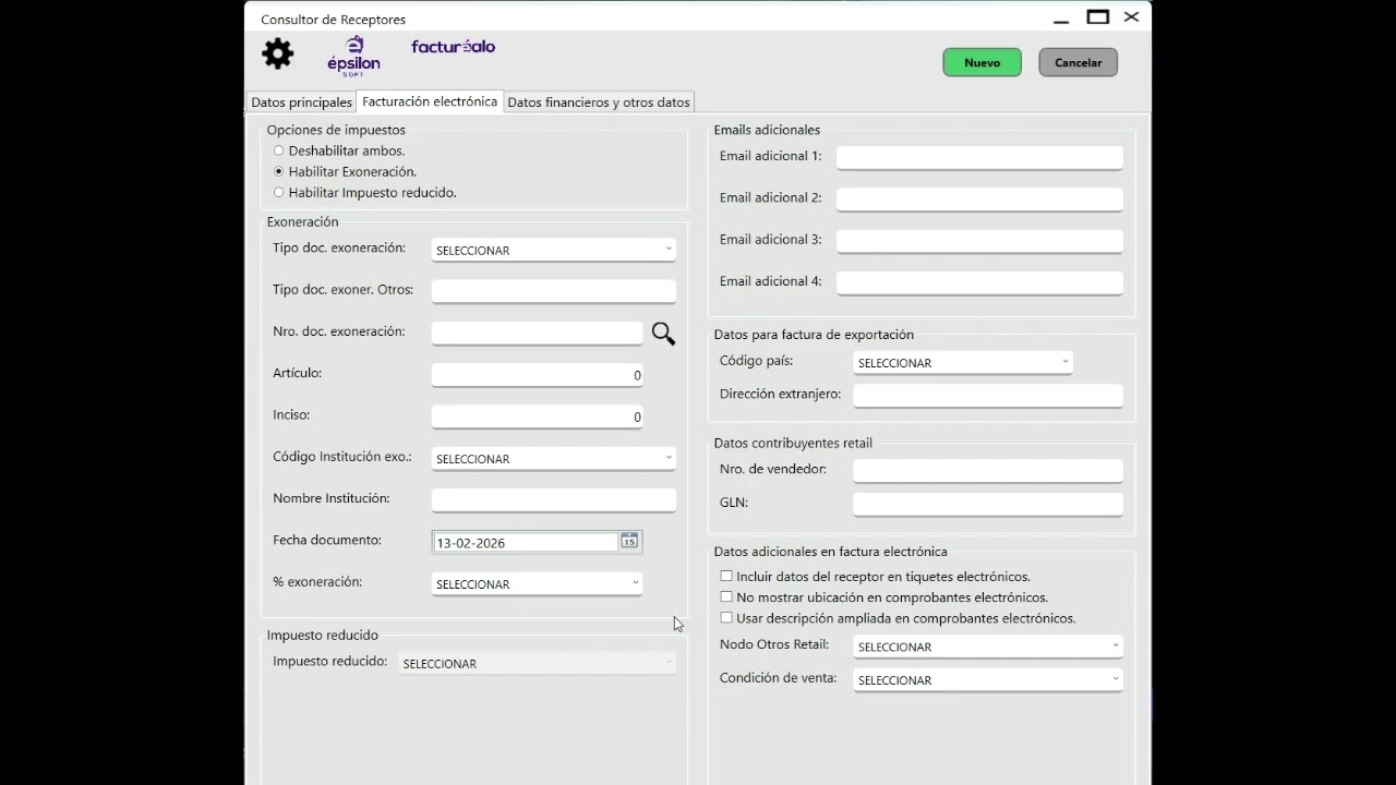 Consultor de Receptores conectado a SAINT Enterprise | Sincroniza datos desde Tributación.