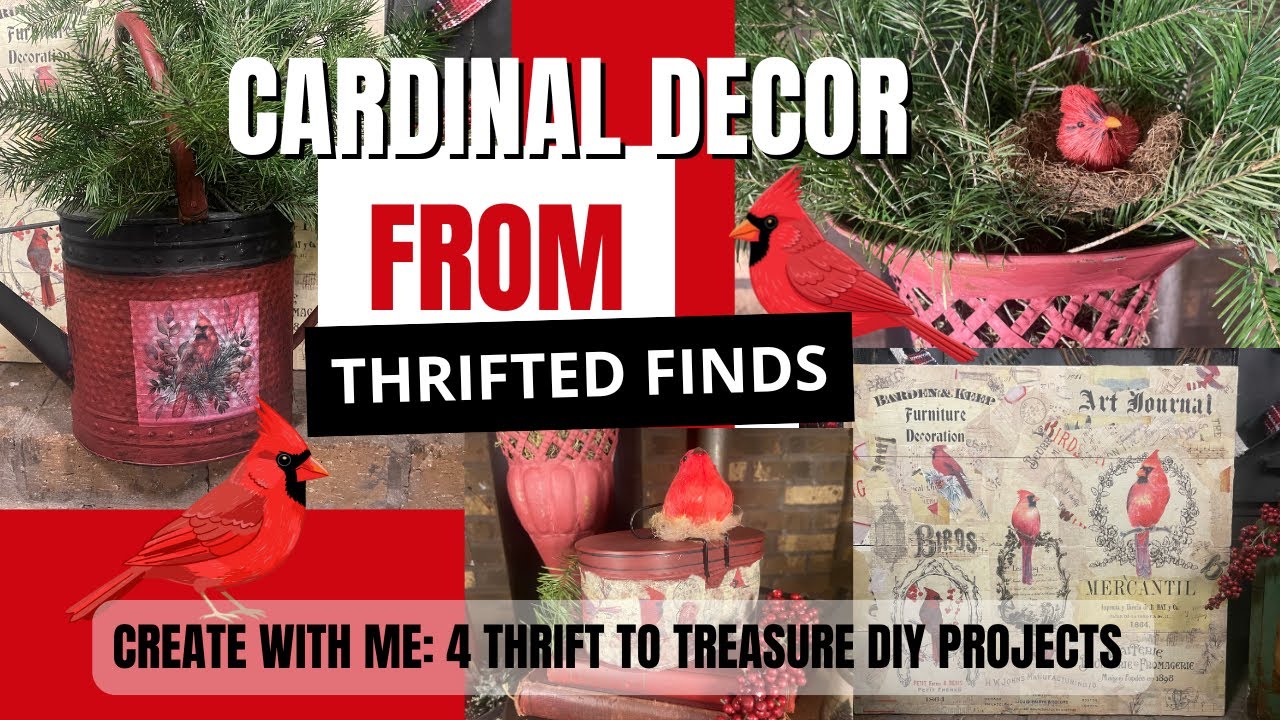 Cardinal Home Decor. Использование вещей из секонд-хенда | Декупаж | Молочная краска | Сделай сам...