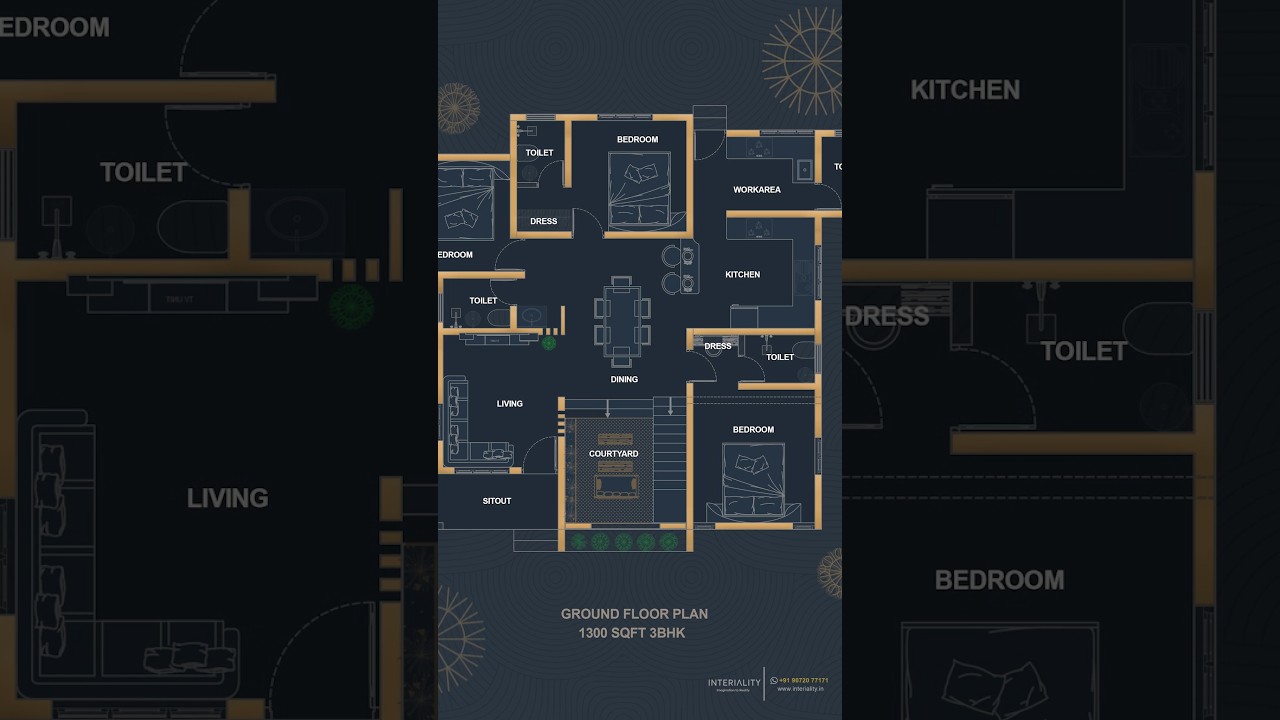 Total Area : 1300 sqft3BHK Home Plan Design#keralahome #architectur#reels #homeplan
