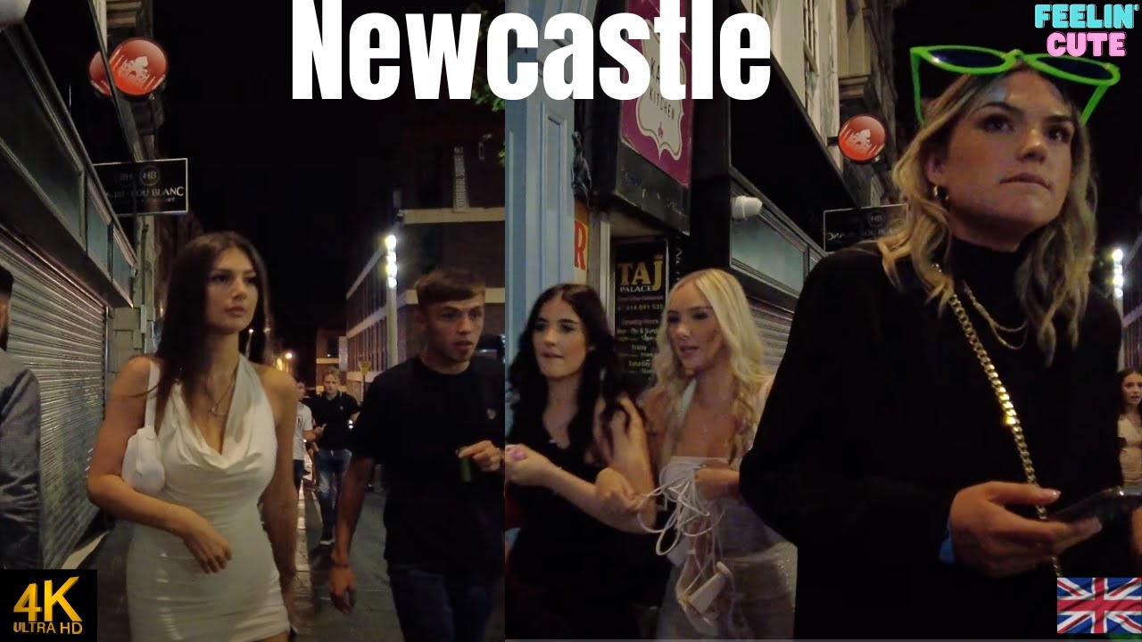 Newcastle UK Nightlife Saturday Night 4K