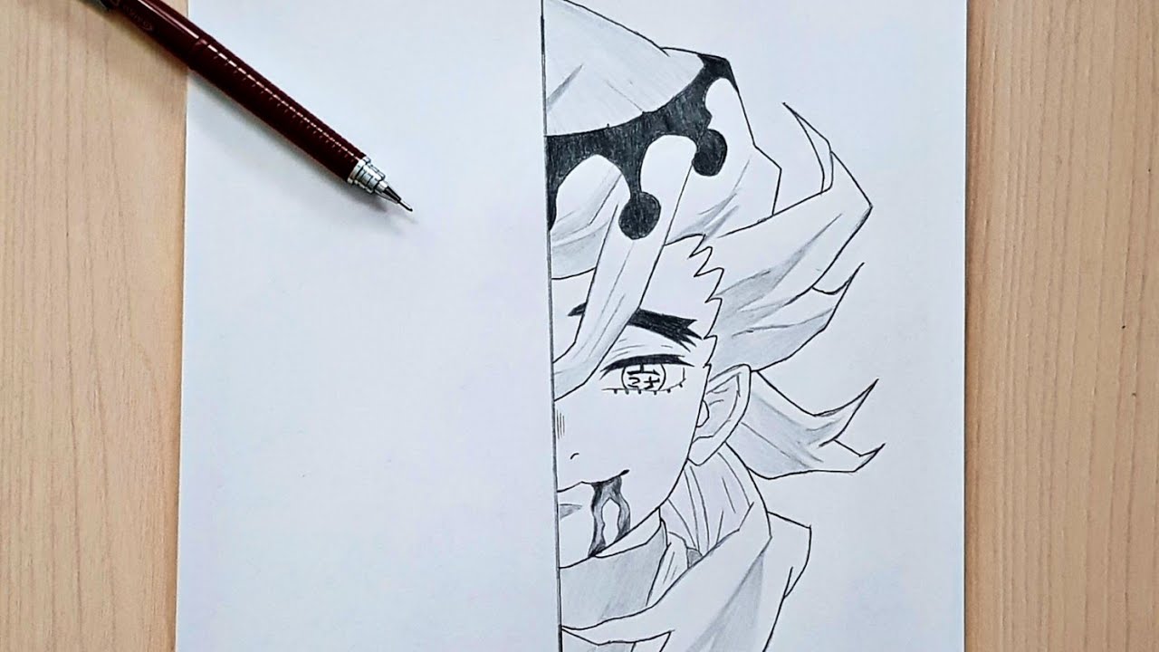 How to draw Doma Upper moon 2 | Demon slayer | Doma half face Easy Step by step : Tutorial