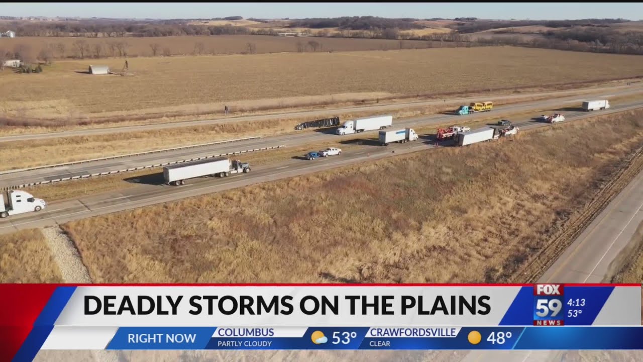 High winds, dust storm create chaos on Plains states' highways