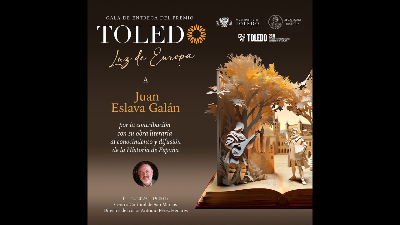 Toledo entrega el I Premio 'Toledo Luz de Europa' al escritor Juan Eslava Galán