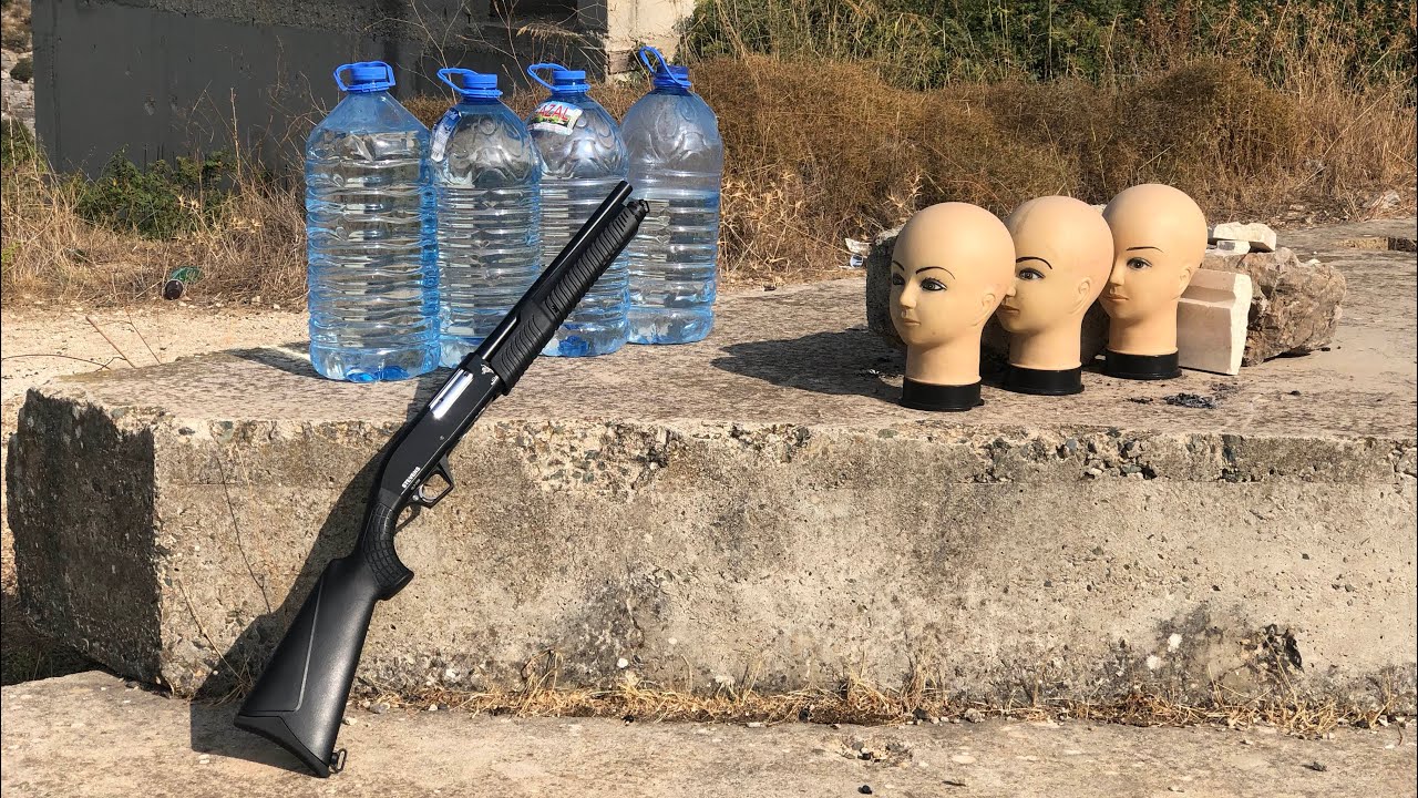 تجربة قوة خرطوش (buckshot) على مدى عشرة امتار (بنمكشن قصيرة)