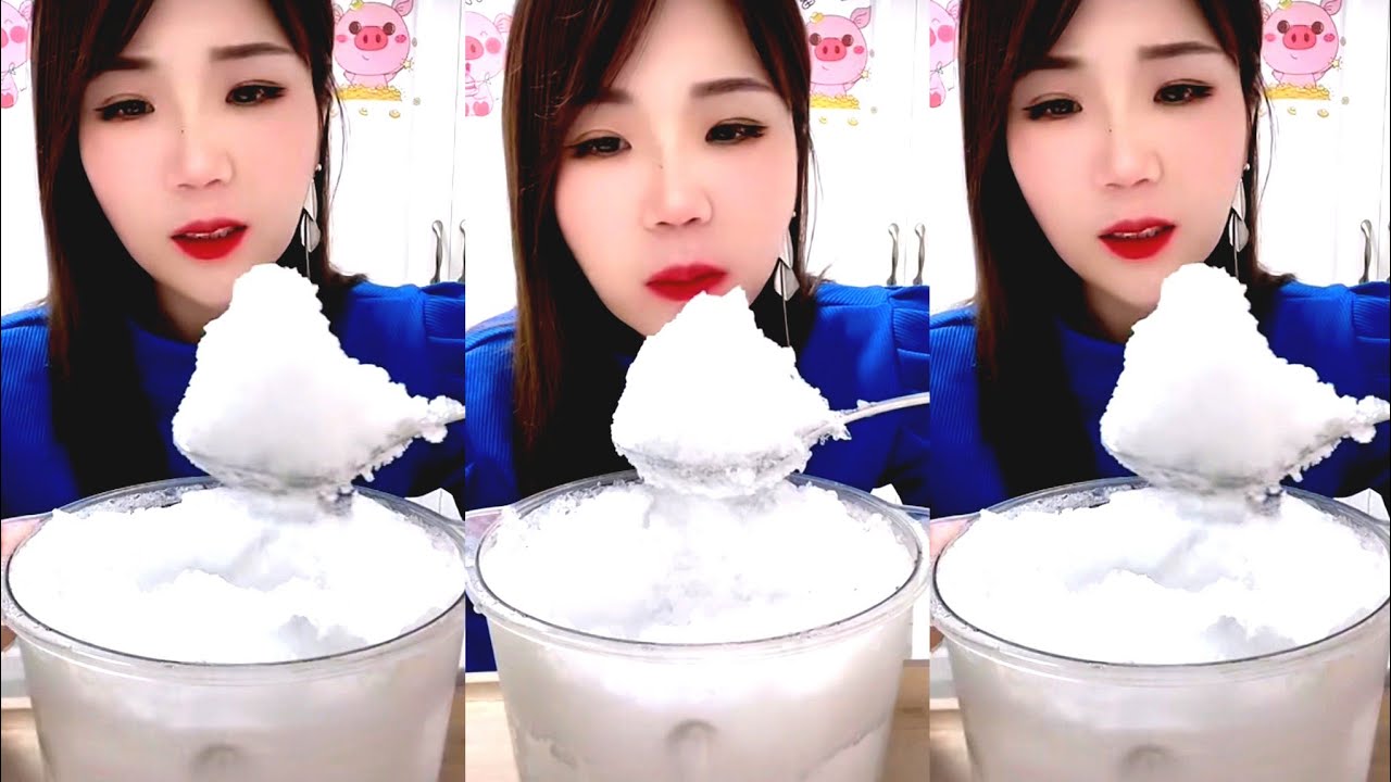 YY❄️ASMR WHITE ICE EATING / ICE EATING