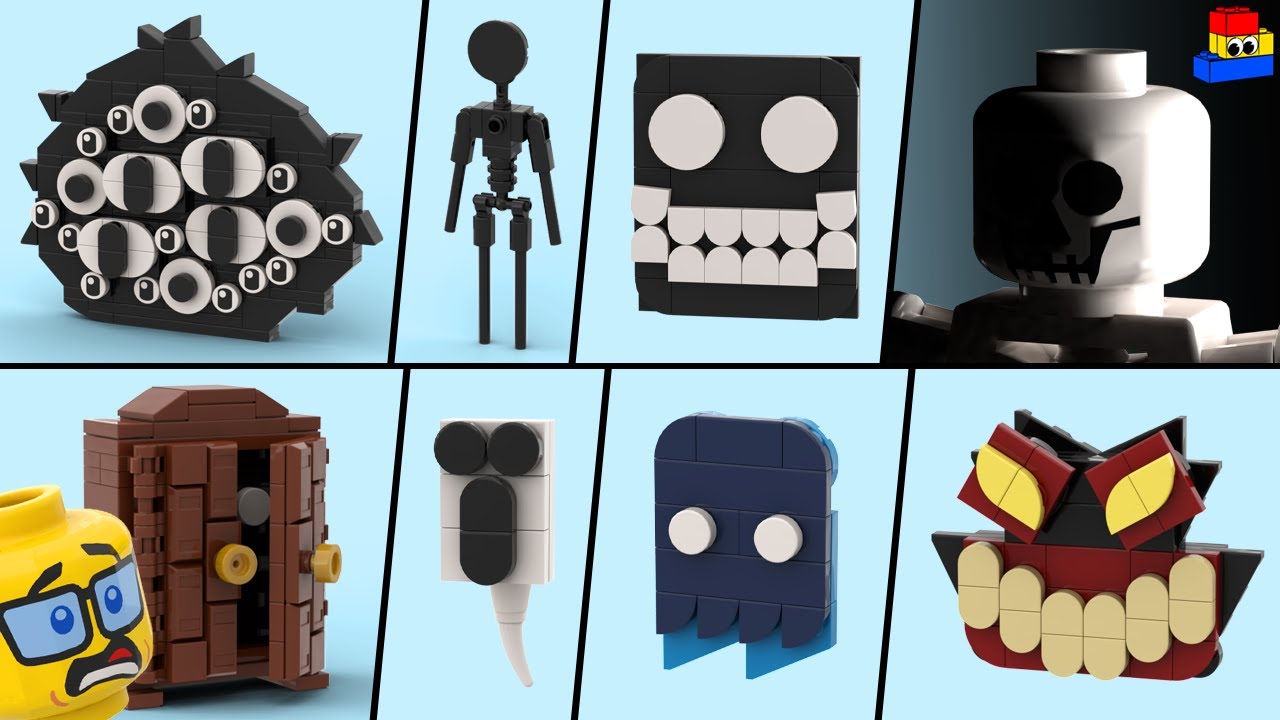 How to make Roblox Doors LEGO Minifigs Part 2: Eyes, Shadow, Hide, A-60, Jack, Halt, Window + Ambush
