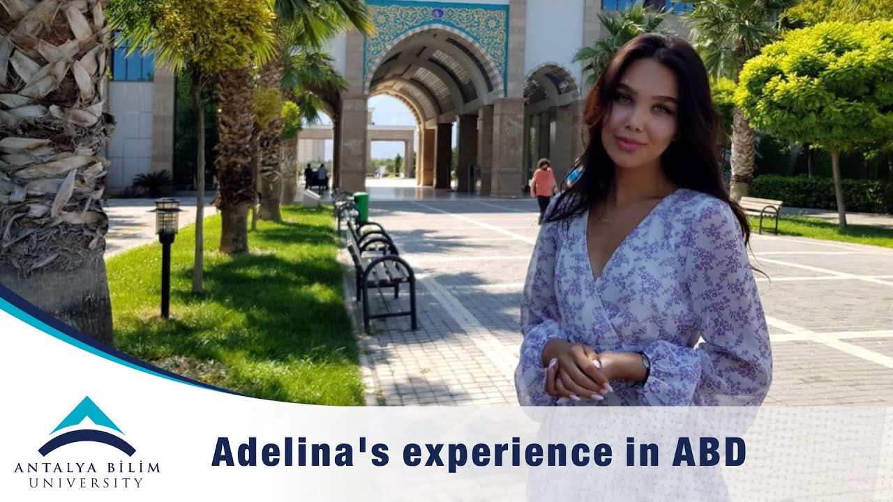 Adelina shows the campus of Antalya bilim university