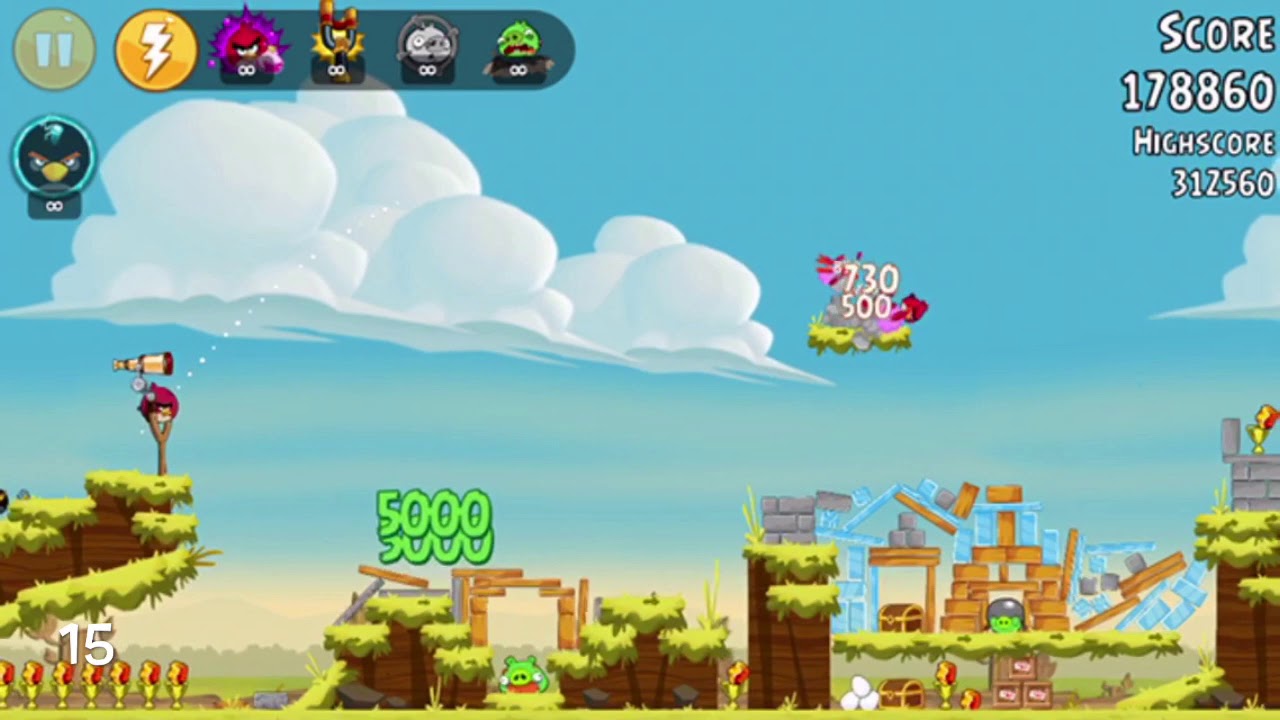Angry Birds Tutorial Chapter Level 15 - 3 Stars