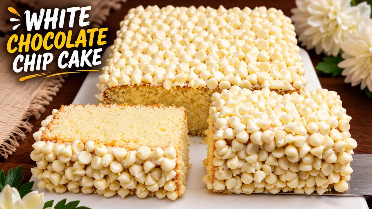 White Chocolate Chip Cake Recipe || Sponge Cake Recipe | Chocolate Cake Recipe #viral #trending #4k 