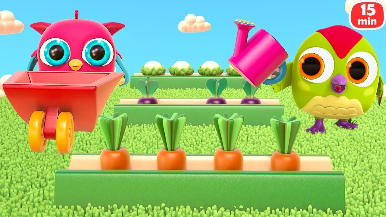 Kartun Anak tentang Mainan Anak. Menanam Sayuran Mainan dan Memetik Raspberry bersama Hop Hop