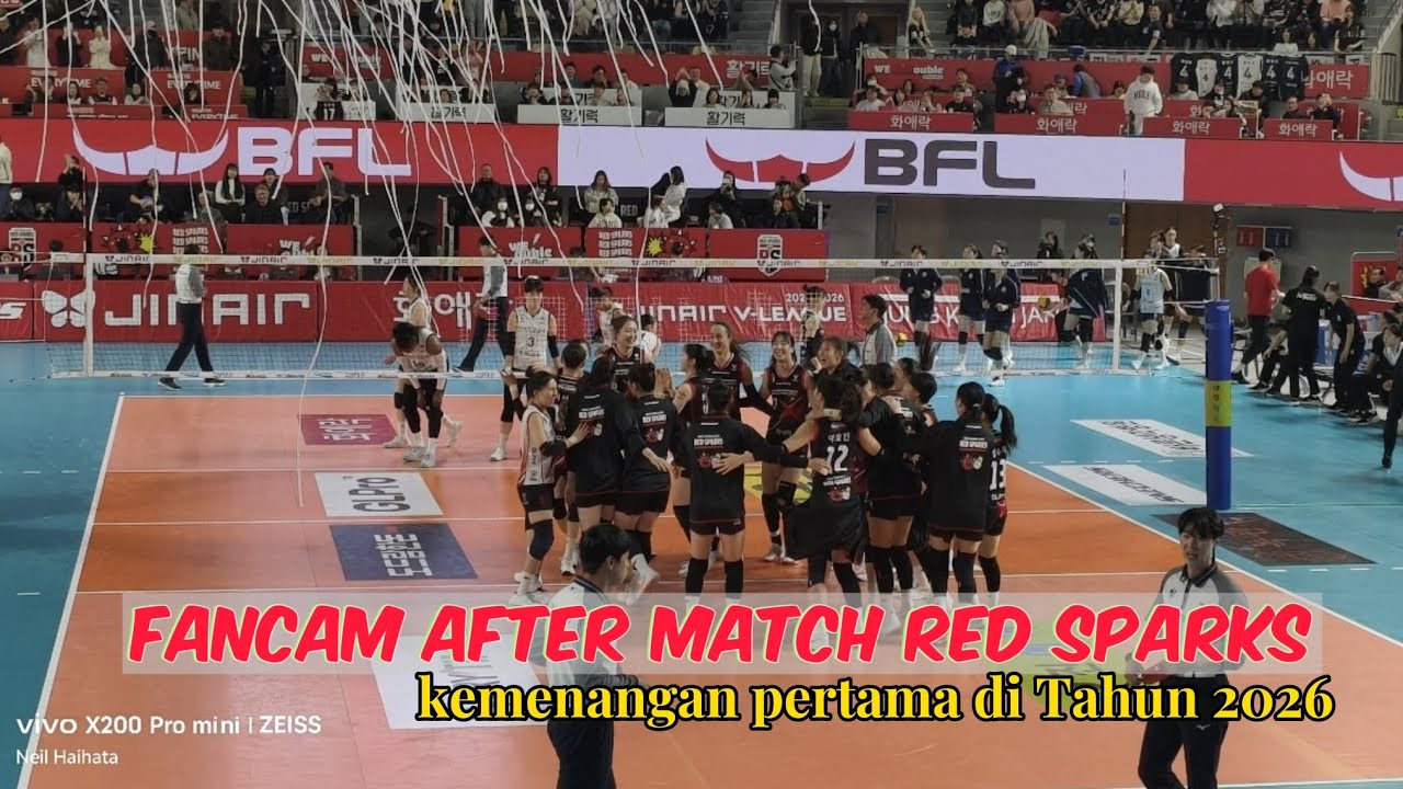 Beginilah Suasana Team Red Sparks setelah menang 3:0 lawan Hi-Pass