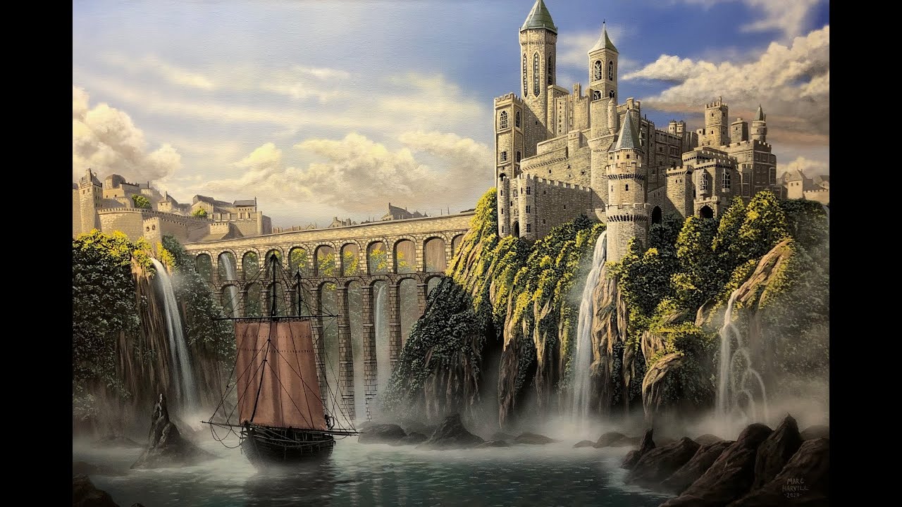 #21 How to Paint Castle by the Falls | Acrylic Painting Tutorial | Marc Harvill Art