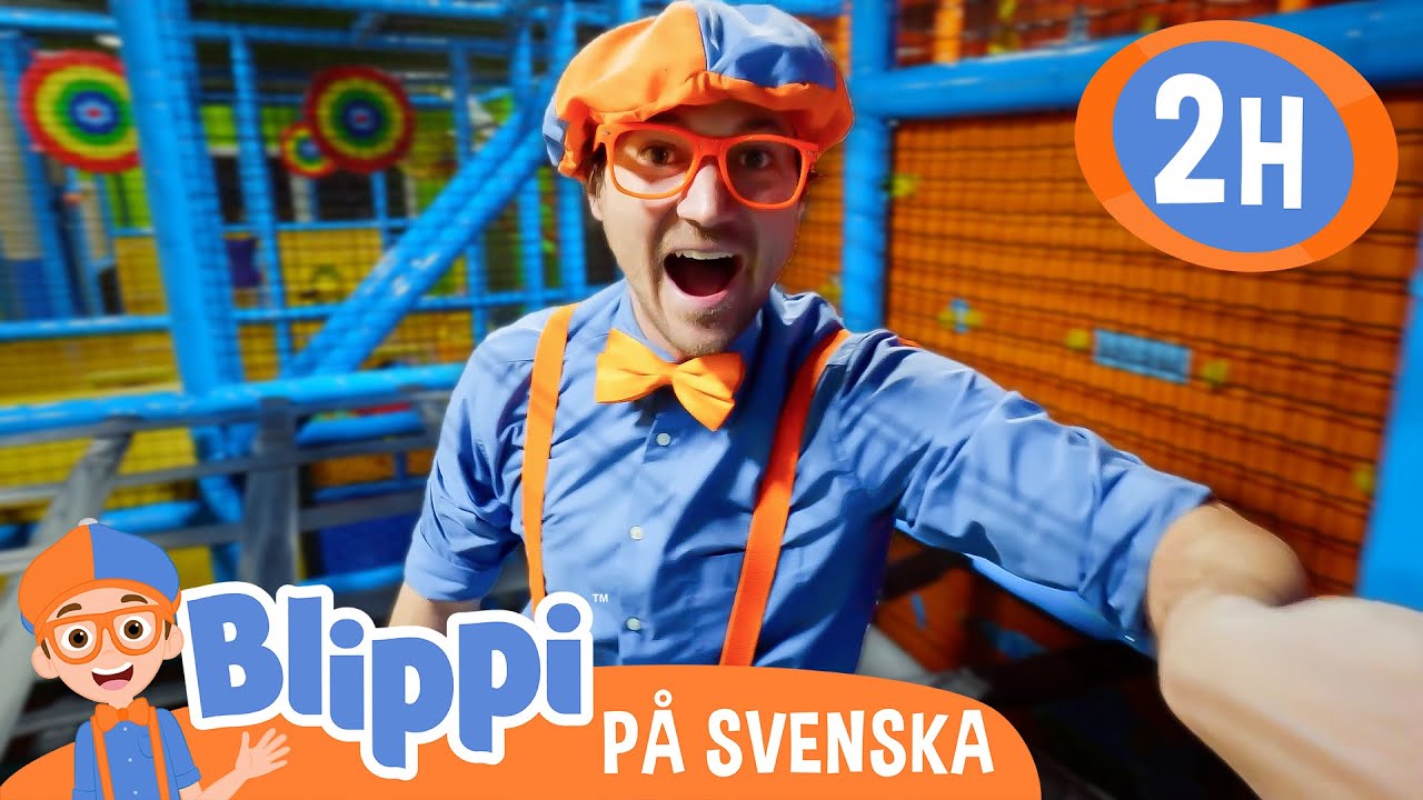 Blippi Svenska | Blippi besöker en inomhus-lekplats | pedagogiska videor för barn