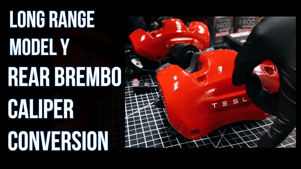 WORLD'S FIRST 2023 LONG RANGE 7 SEATER PERFORMANCE MODEL Y BREMBO REAR CALIPER CONVERSION