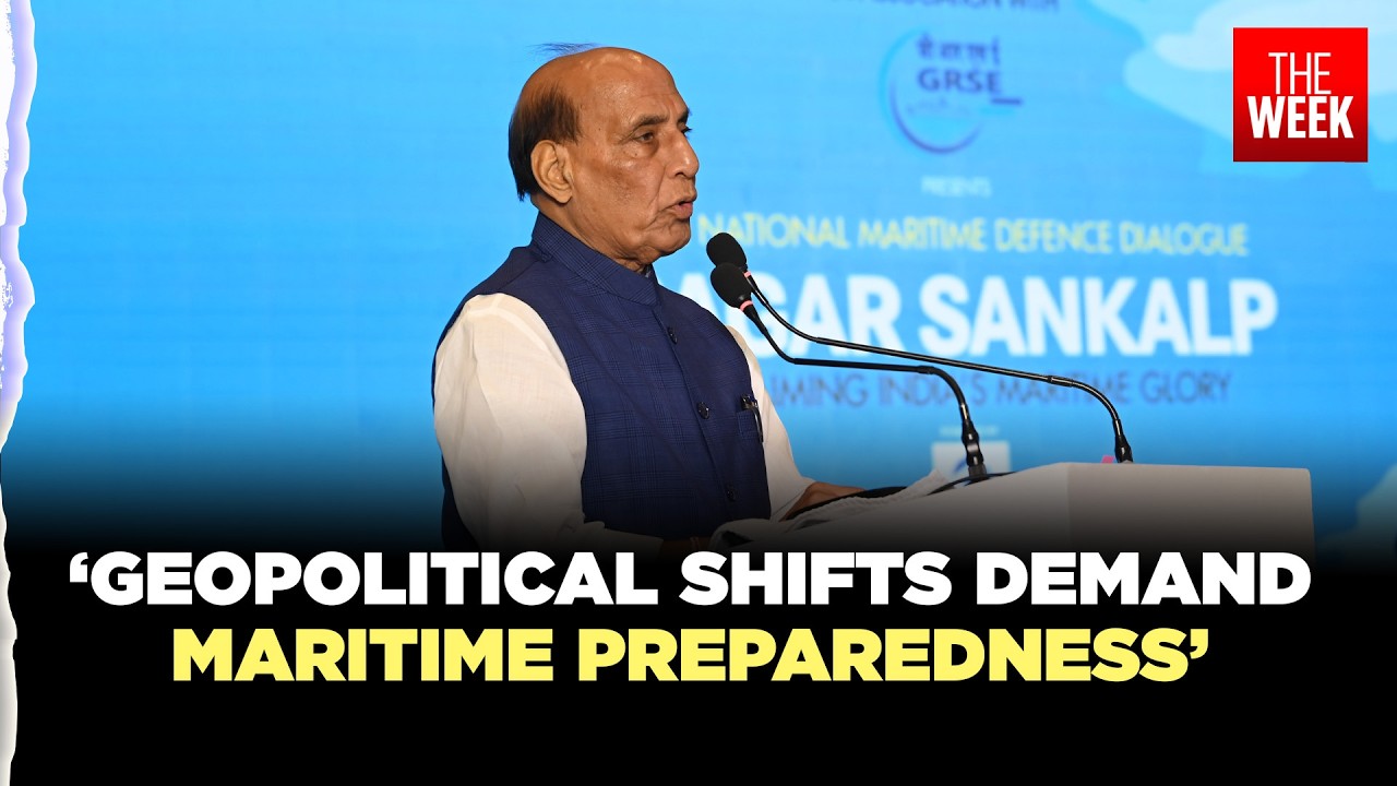Defence Minister Rajnath Singh speaks at THE WEEK-GRSE Sagar Sankalp