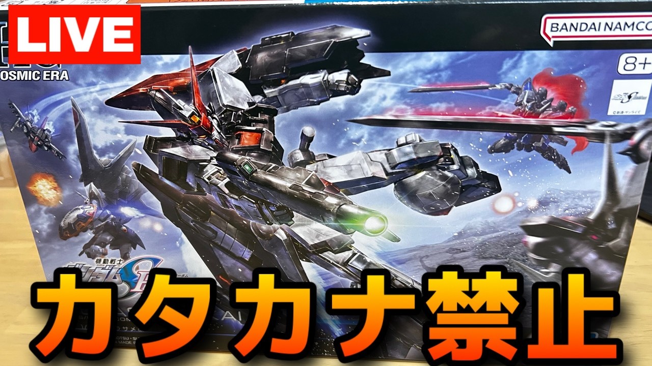 【ガンプラ】カタカナ禁止縛りで制作！１ミスで腕立て10回！２時間耐久ライブ