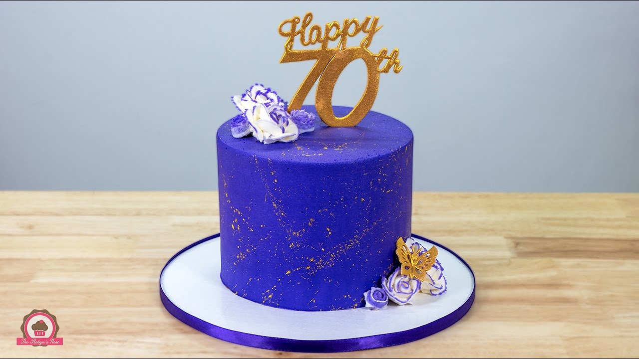 Gold Splatter Birthday Cake