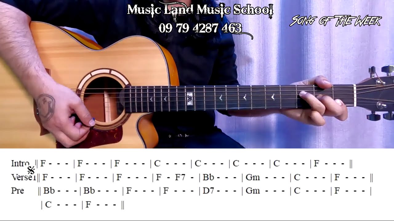 လပ်တီး - ဘိုဖြူ (Rhythm Guitar Tutorial with Screen Chord)