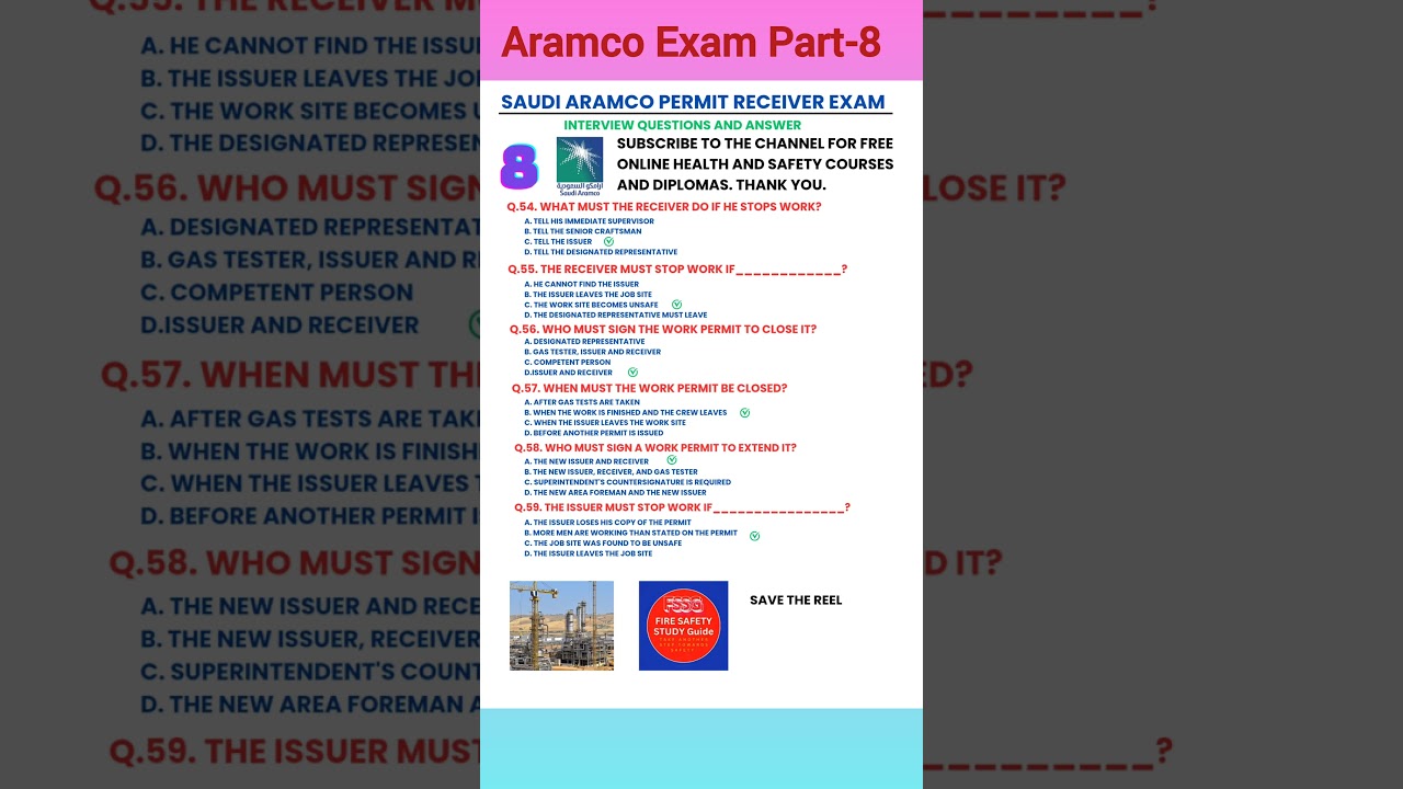 aramco work permit receiver test || part 8