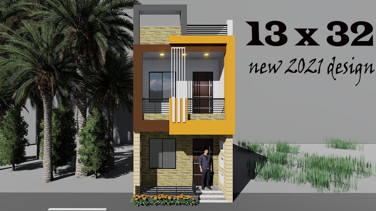 13X32 elevation design , 13 by 32 elevation house plan , 13*32 house design