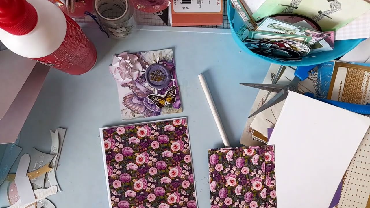 #stashbustmydesk. Video 2 - Let's make 5 cards