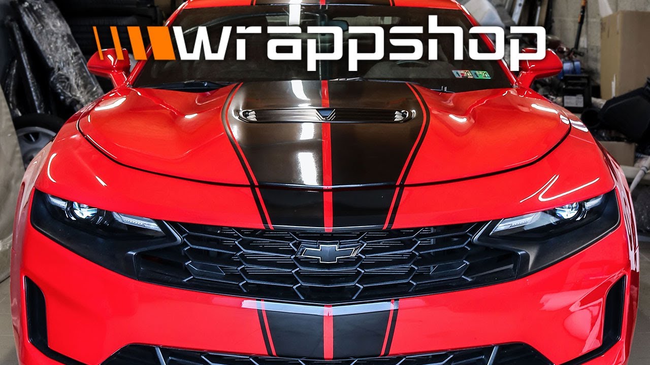 Chevrolet CAMARO Contoured Racing Stripes Application | wrappshop.eu