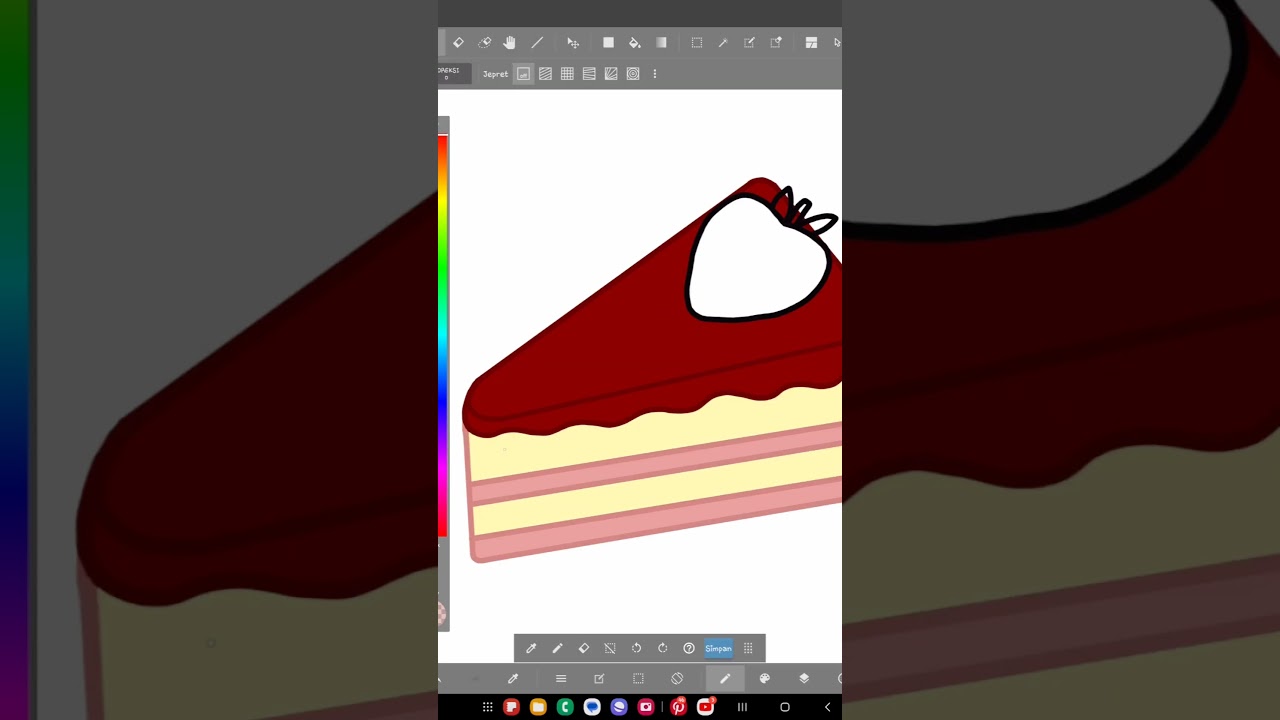 Strawberry Cake 🍓 What next??? #coloring #design #drawing #spedup #learning #cake #strawberry