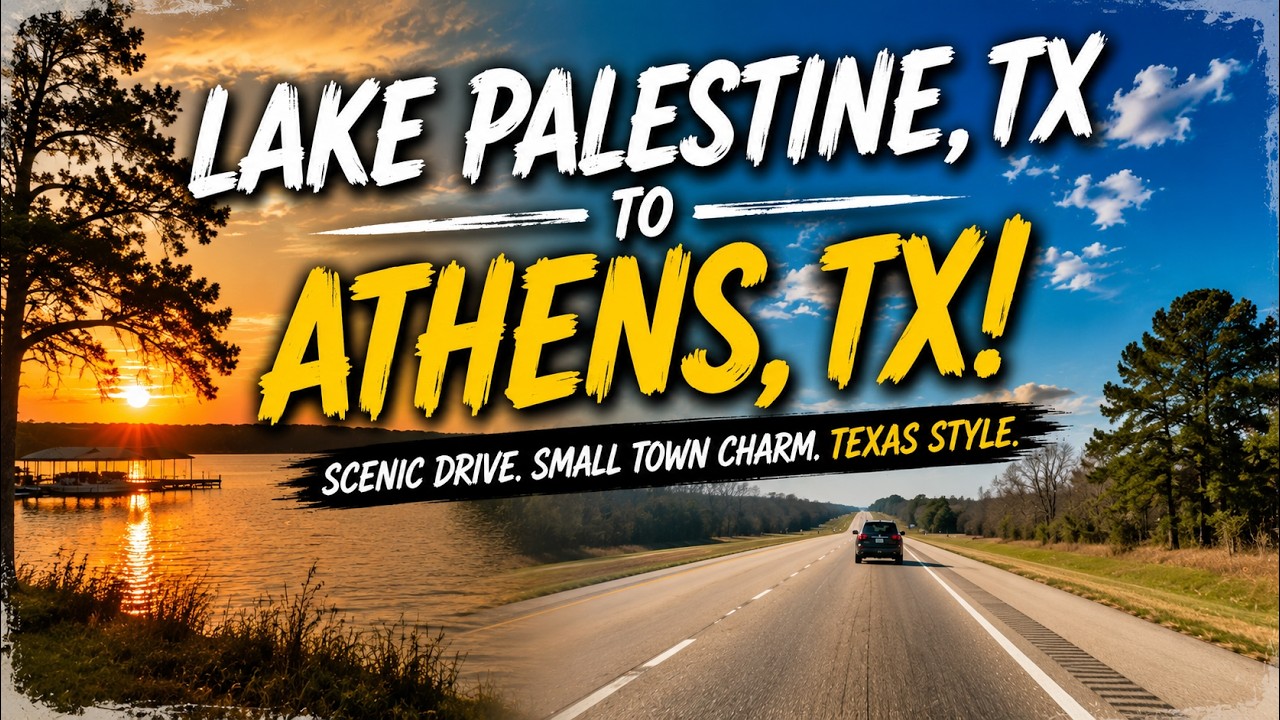 Driving Lake Palestine, Texas to Athens, Texas