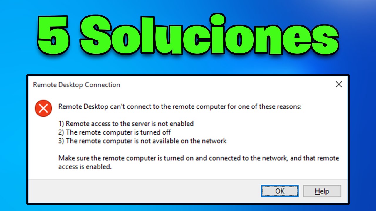 Escritorio Remoto No Se Conecta y no Funciona en Windows 11/10✅