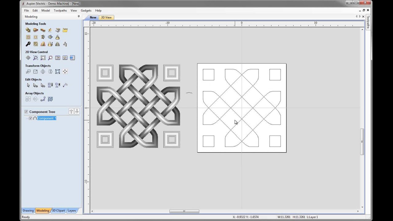Vectric Aspire 4 - Celtic Weave Creator Gadget