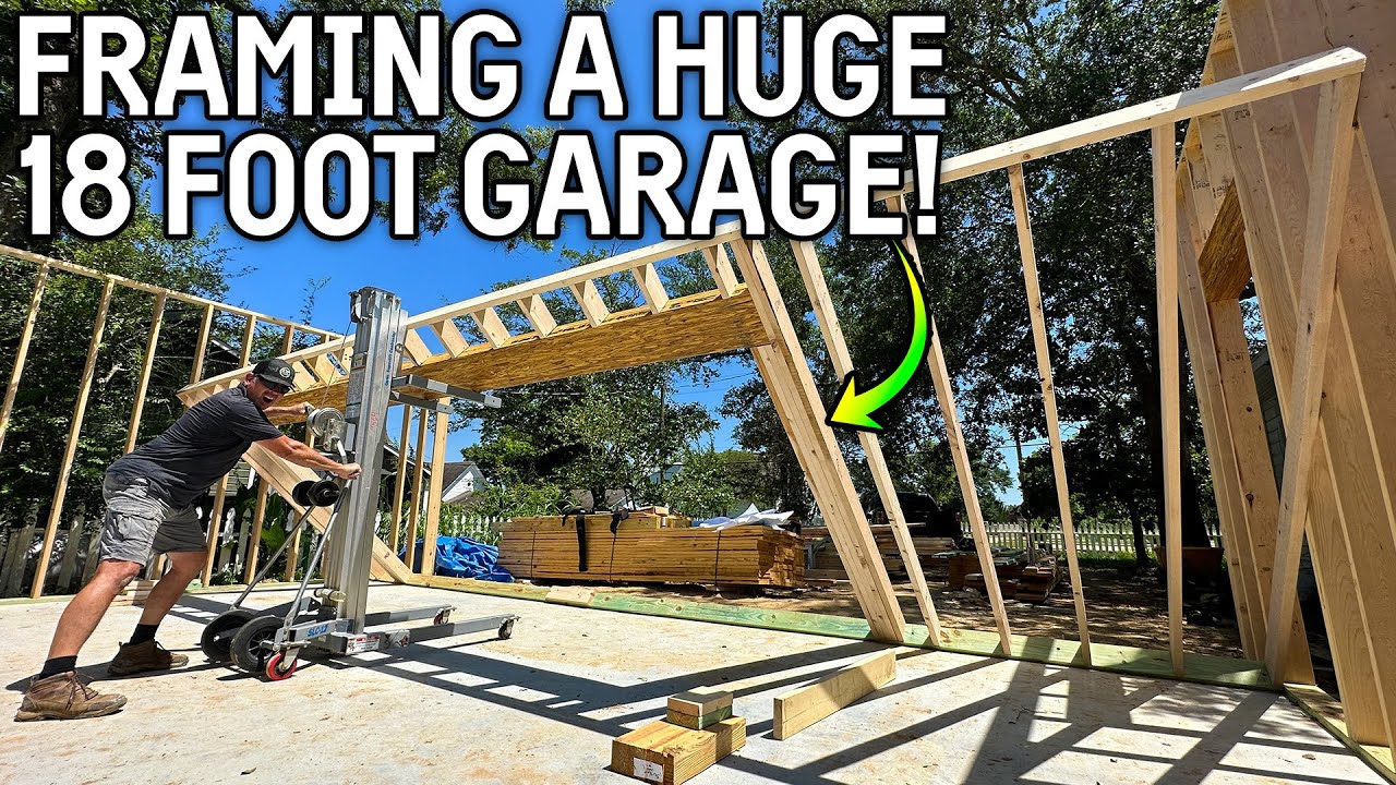 FRAMING Our DRIVE THROUGH Garage!! - Will This ONE MAN LIFT Work?