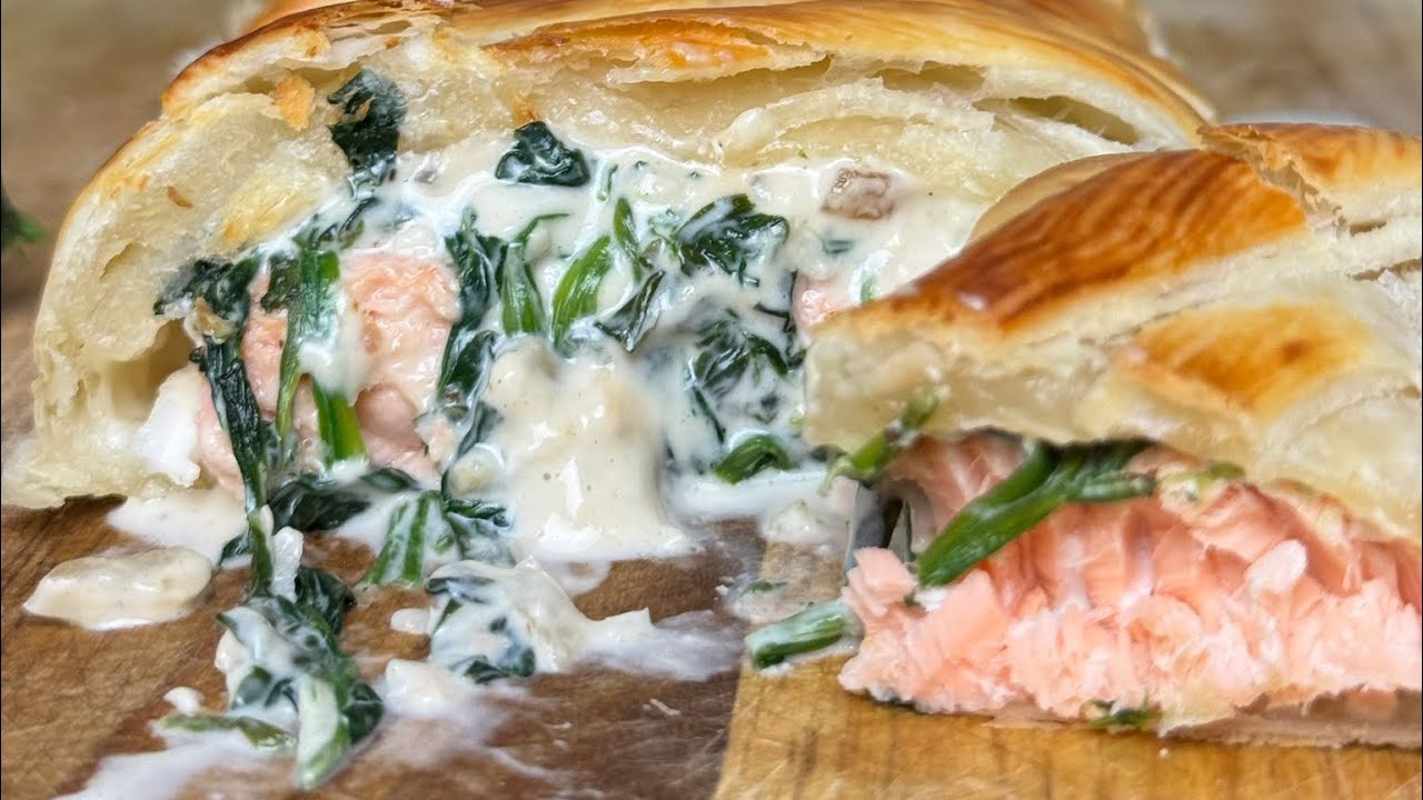 Lachs mit cremigem Spinat