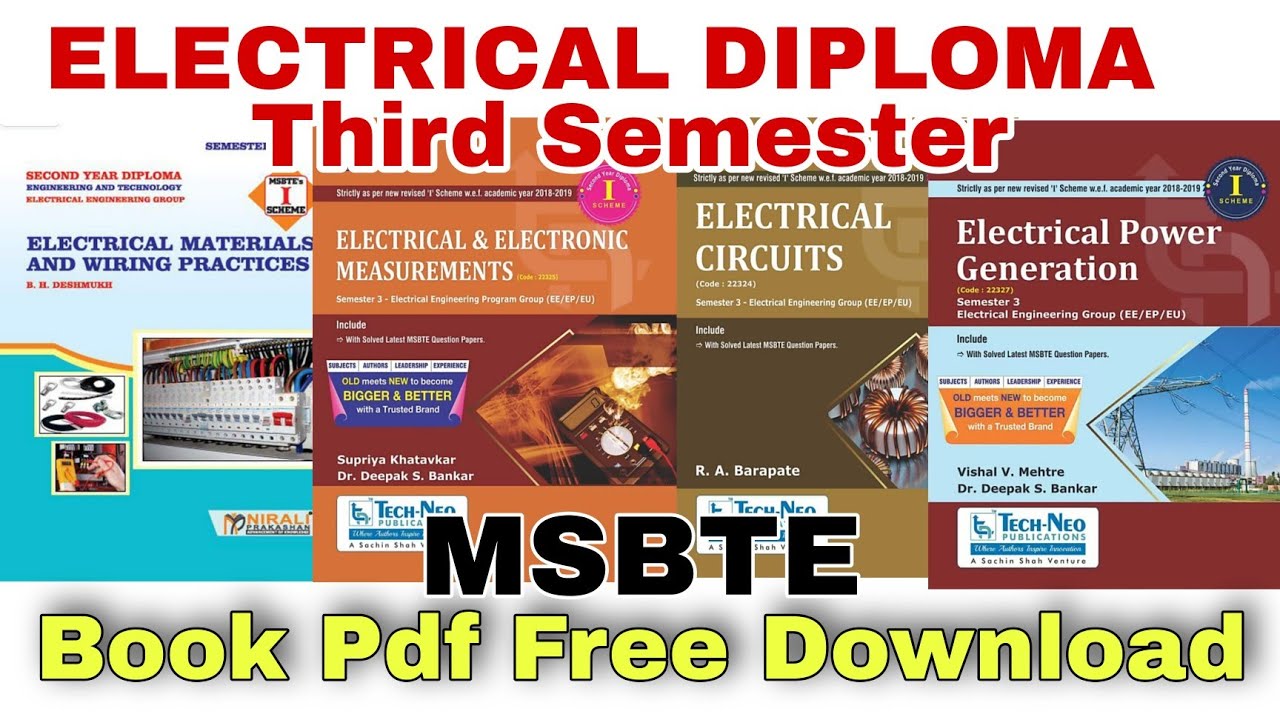 MSBTE Electrical Diploma| Book PDF | Electrical Branch 3 Semester Book In Free 100% Download