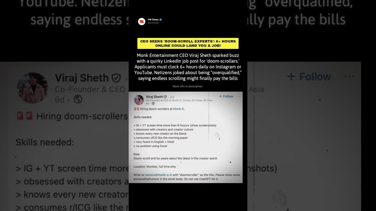 CEO Seeks 'Doom-Scroll Experts': 6+ Hours Online Could Land You a Job!