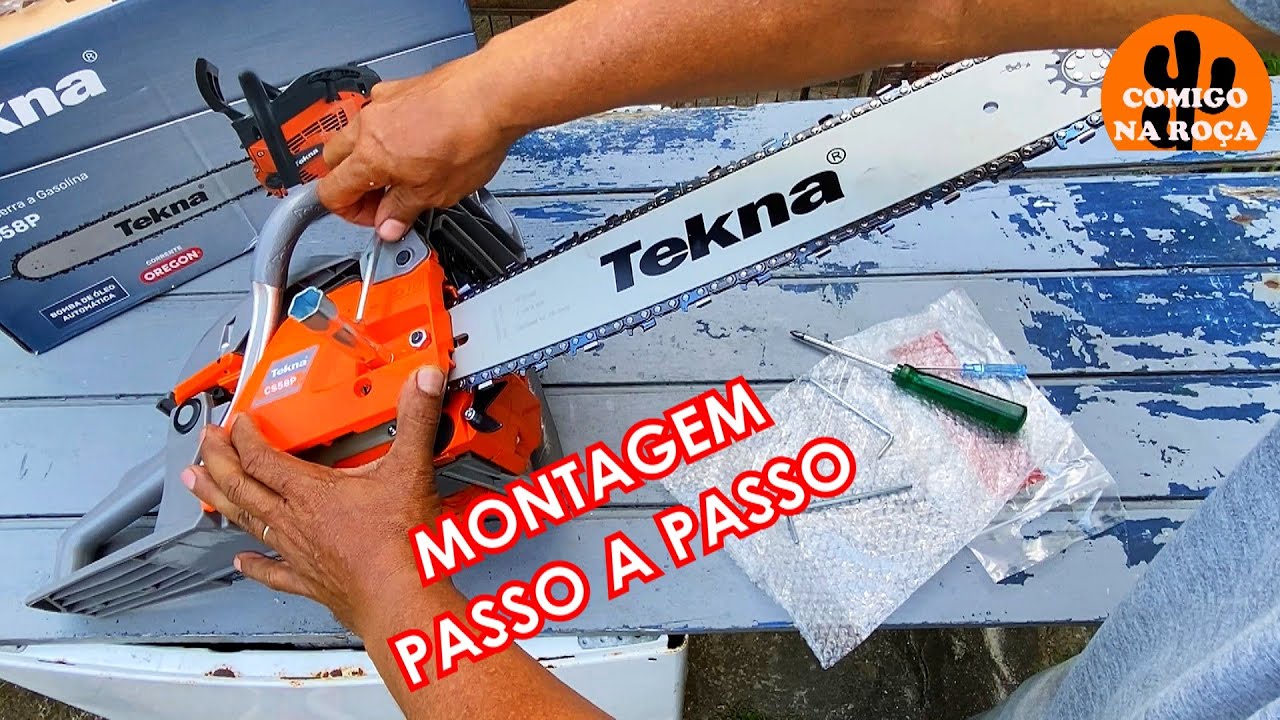 MOTOSSERRA À GASOLINA TEKNA CS58P MONTAGEM PASSO A PASSO